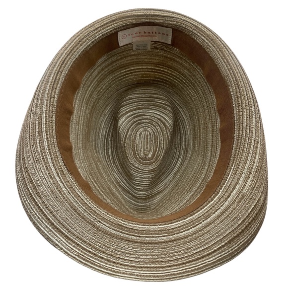 Four Buttons San Diego co,tan,cream, Beige,multi colored,Fedora,sun hat,one size - Picture 6 of 6